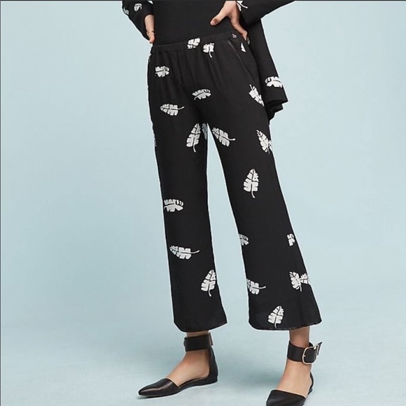 NWT. Anthropologie x Capulet leaf Print trousers - Picture 1 of 9